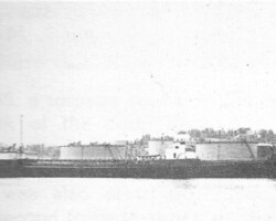 There remains some doubt as to whether this is the 1943 built <em>Pan Massachusetts</em>. Welding Shipyards had previously converted an old WWI freighter into a tanker of the same name, and this is probably that ship. The ship converted by Welding was sunk on 19 Feb 1942, and yard hull number 12 was named for her.